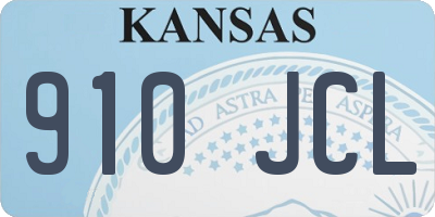 KS license plate 910JCL