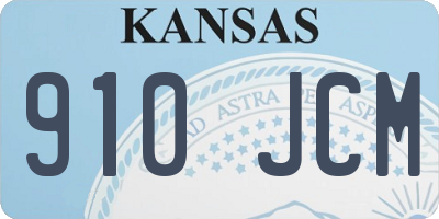 KS license plate 910JCM
