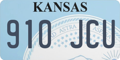 KS license plate 910JCU