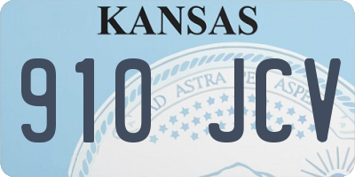 KS license plate 910JCV