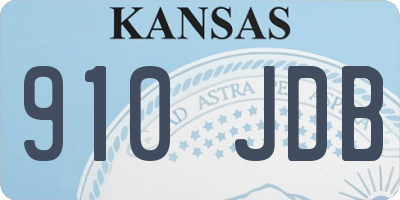 KS license plate 910JDB