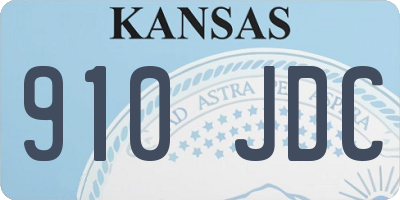 KS license plate 910JDC