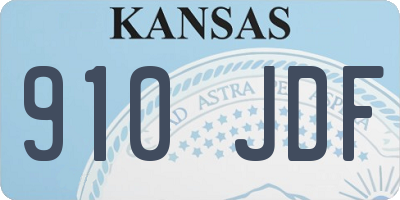 KS license plate 910JDF