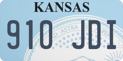 KS license plate 910JDI
