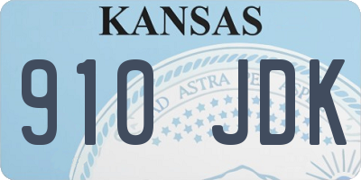 KS license plate 910JDK
