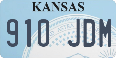 KS license plate 910JDM