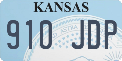 KS license plate 910JDP