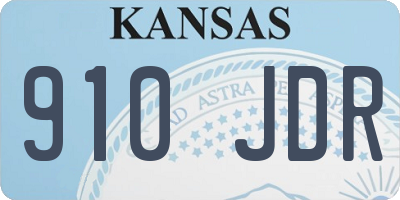 KS license plate 910JDR
