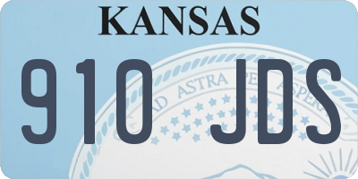 KS license plate 910JDS