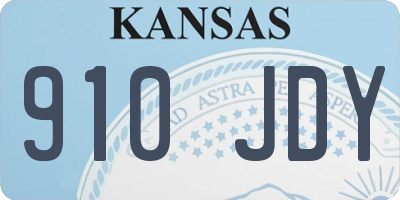KS license plate 910JDY