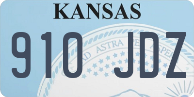 KS license plate 910JDZ