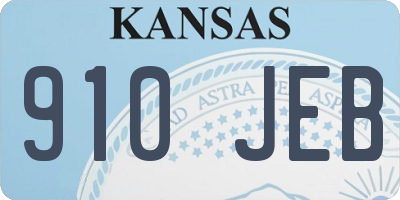 KS license plate 910JEB