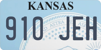KS license plate 910JEH
