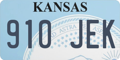 KS license plate 910JEK