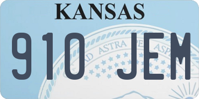KS license plate 910JEM