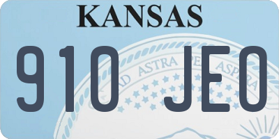 KS license plate 910JEO