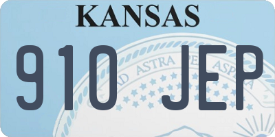 KS license plate 910JEP