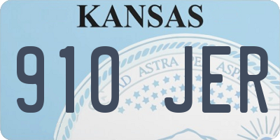 KS license plate 910JER