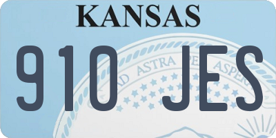KS license plate 910JES