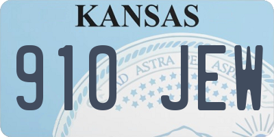 KS license plate 910JEW