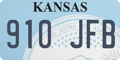 KS license plate 910JFB