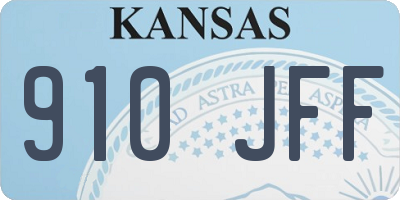 KS license plate 910JFF