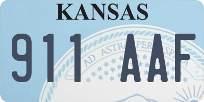KS license plate 911AAF