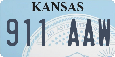 KS license plate 911AAW