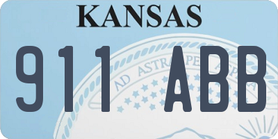 KS license plate 911ABB