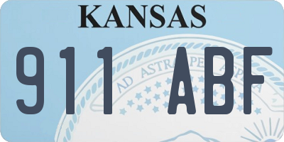 KS license plate 911ABF