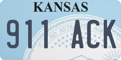 KS license plate 911ACK