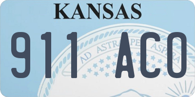 KS license plate 911ACO
