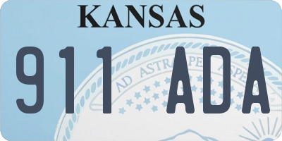 KS license plate 911ADA