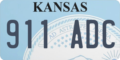 KS license plate 911ADC