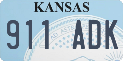 KS license plate 911ADK