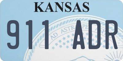 KS license plate 911ADR