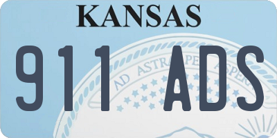 KS license plate 911ADS