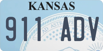 KS license plate 911ADV