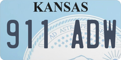 KS license plate 911ADW