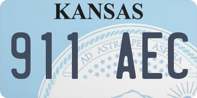 KS license plate 911AEC