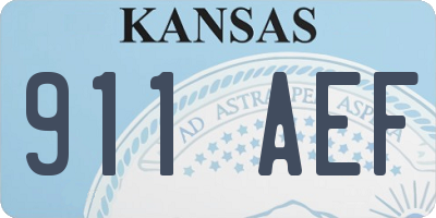 KS license plate 911AEF