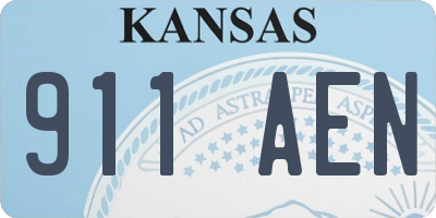 KS license plate 911AEN