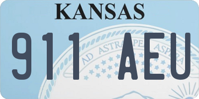KS license plate 911AEU