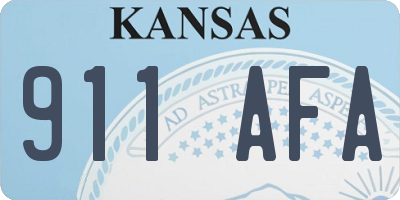 KS license plate 911AFA