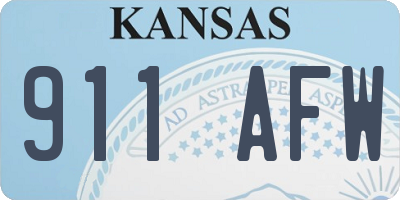 KS license plate 911AFW