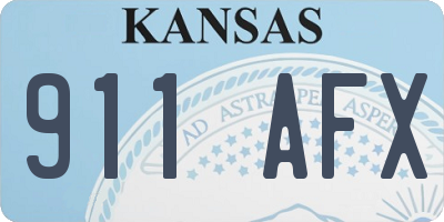 KS license plate 911AFX