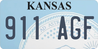 KS license plate 911AGF