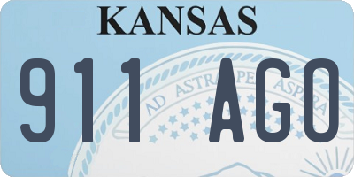 KS license plate 911AGO