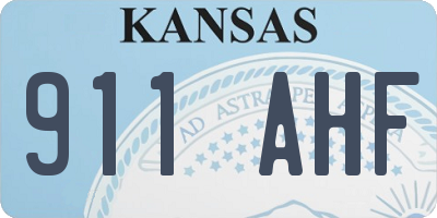 KS license plate 911AHF