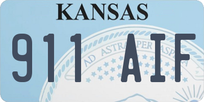 KS license plate 911AIF